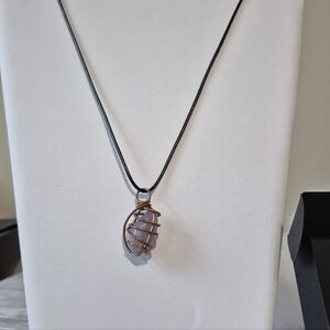 Amethyst Wrapped Pendant Necklace in Gift Box